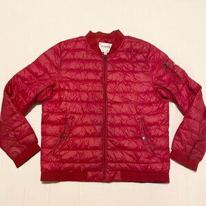 Guess Mens Bomber Jacket Red Size XL